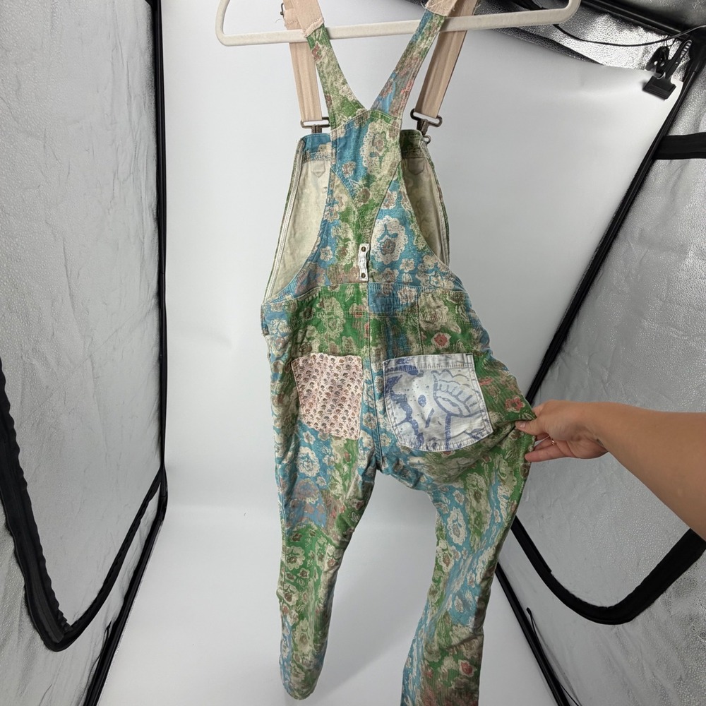 Pilcro Wanderer Overalls 25 Patchwork Floral Boho Anthropologie Cottagecore - Picture 4 of 9